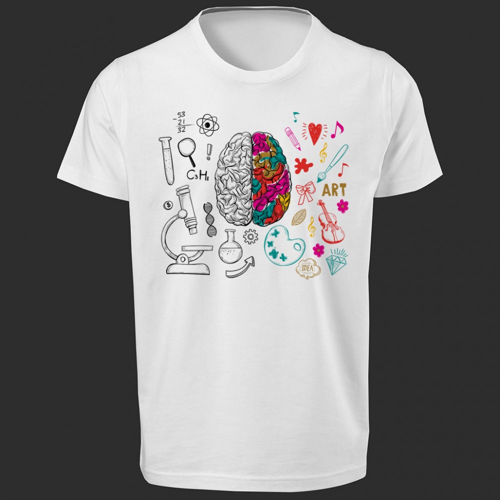 تی شرت طرح گرافیکی مغز انسان -2
