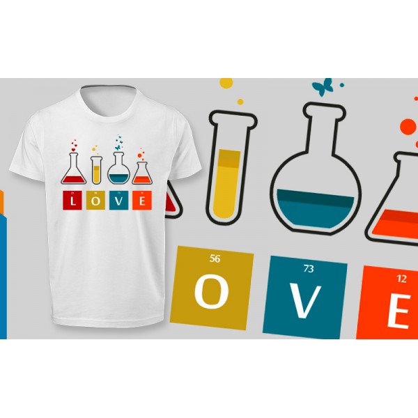 تی شرت  طرح Love Chemistry -2