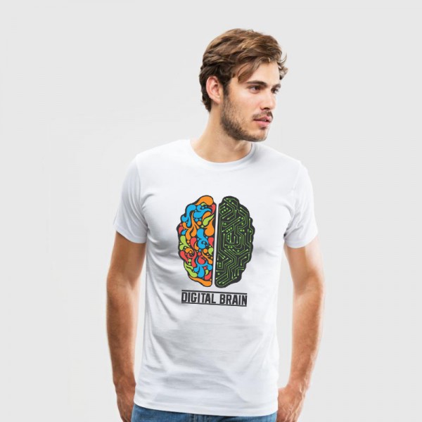 تی شرت  طرح مغز دیجیتال
