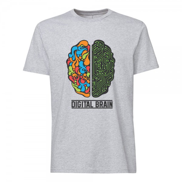 تی شرت  طرح مغز دیجیتال 