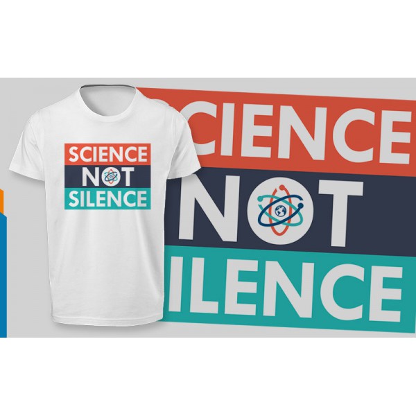 تی شرت  طرح Science not Silence