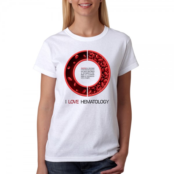 تی شرت  طرح I Love Hematology -2