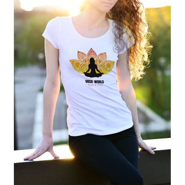 تی شرت طرح Yoga World 