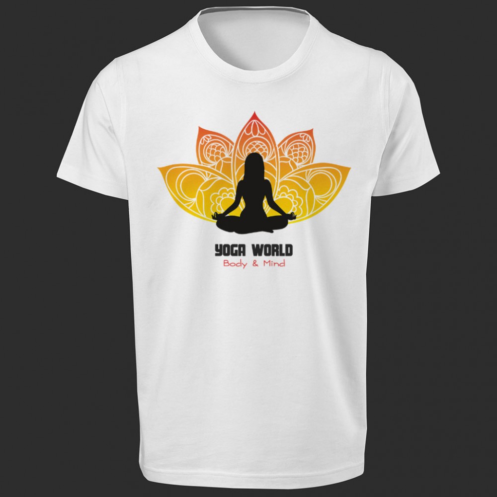 تی شرت طرح Yoga World 