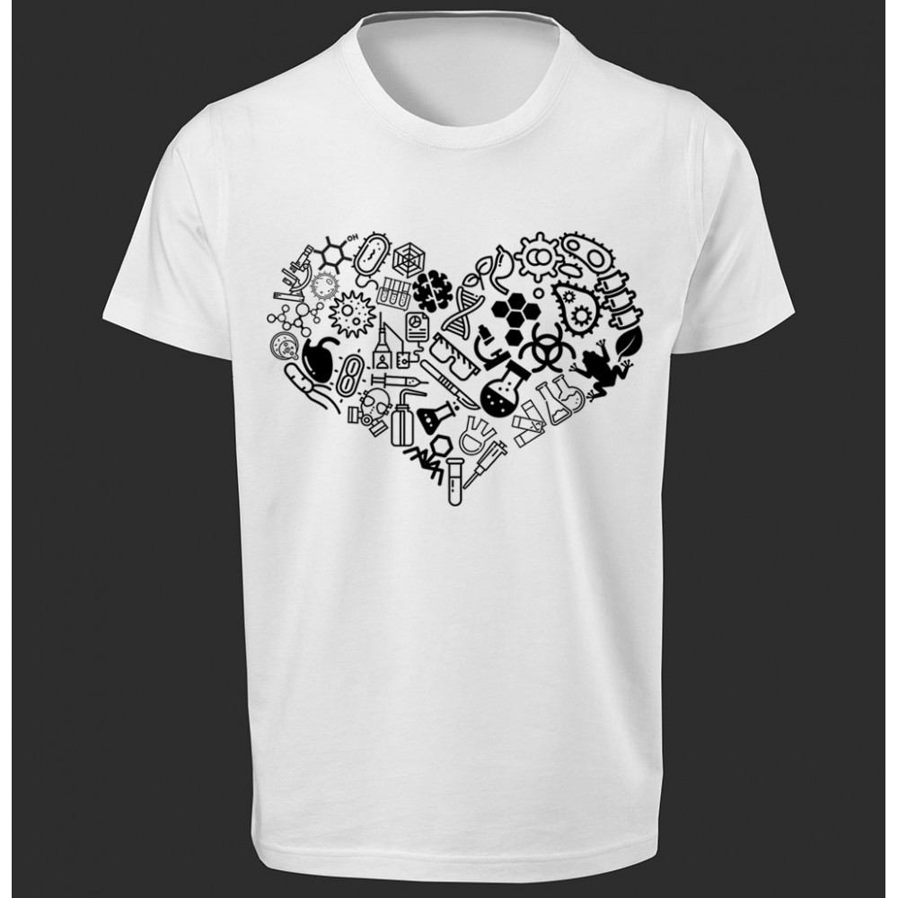 تی شرت  طرح گرافیکی قلب زیست شناسی