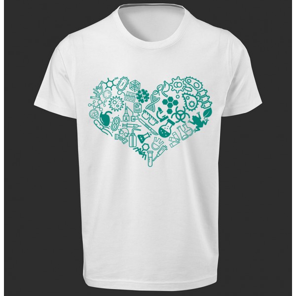 تی شرت  طرح گرافیکی قلب زیست شناسی